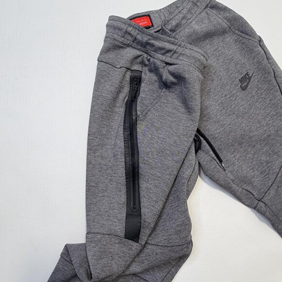 Nike Pants Mens Medium Gray Tech Fleece Joggers Tapered Zip Pocket 805162-091 - Picture 4 of 13
